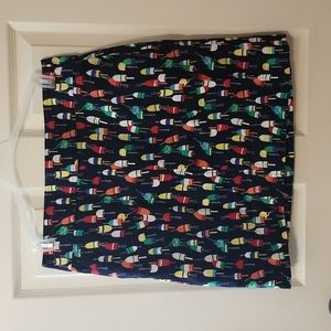 Talbots navy skirt with multi-colored buoys